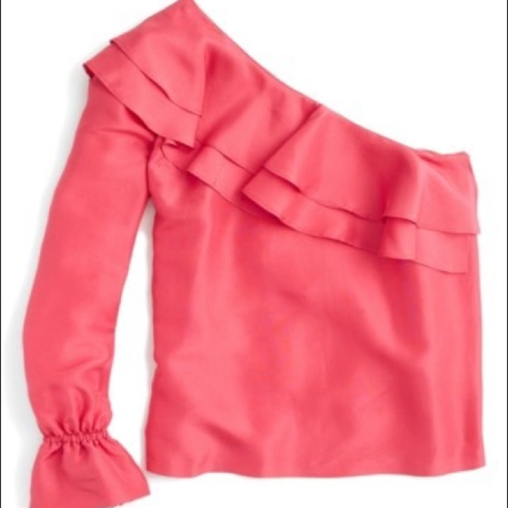 J.crew one Shoulder Silk blouse